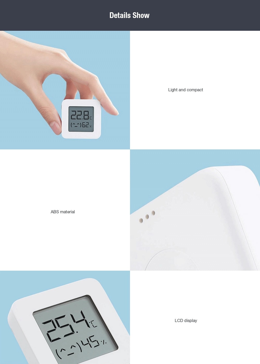[Newest Version] XIAOMI Mijia Bluetooth Thermometer 2 Wireless Smart Electric Digital Hygrometer Thermometer Work with Mijia APP (7)
